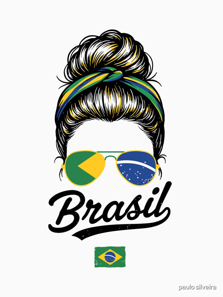 Brazil Pop Art Woman – Vintage Woodcut Brazilian Flag Sunglasses Graphic for Proud Brazil Supporters by paulo silveira