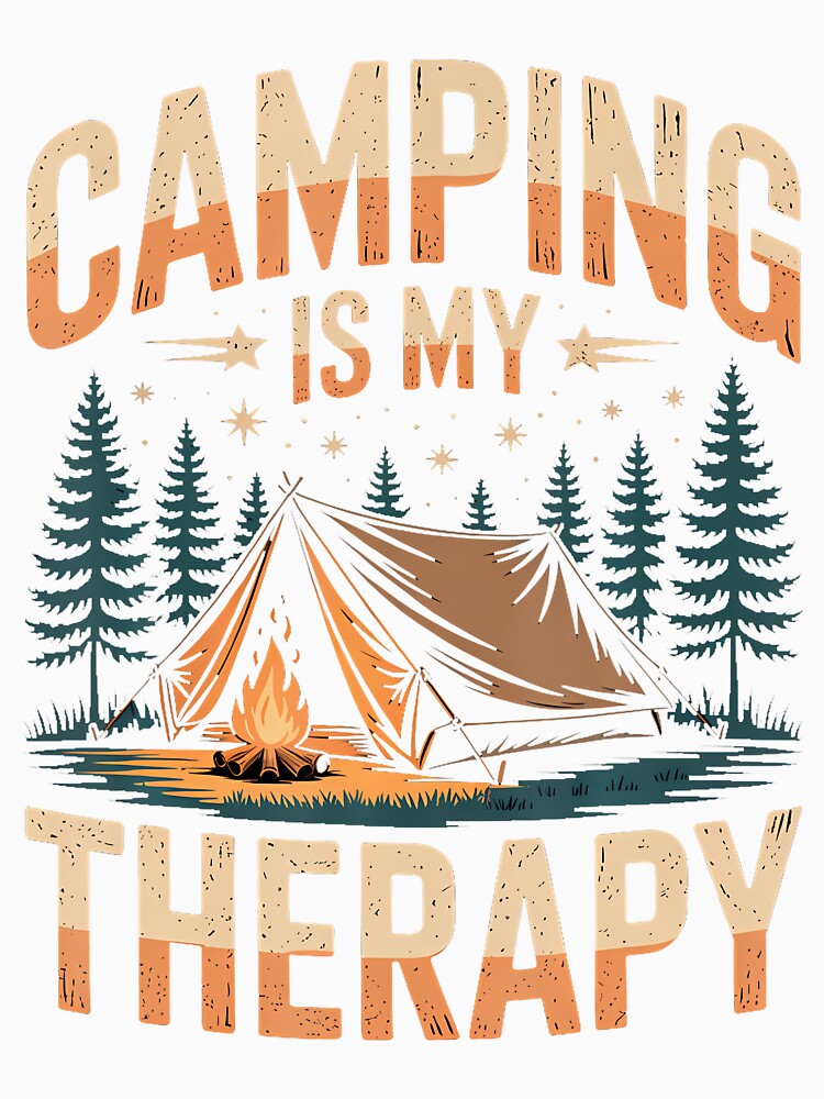 Camping Is My Therapy Fun Outdoor Campfire Family Vacation by pfanodlnazb