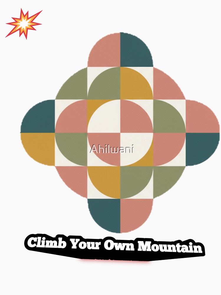 New Minimalist Geometric Mountain Art "The Future Is Bright" Aesthetic Design by Ahilwani