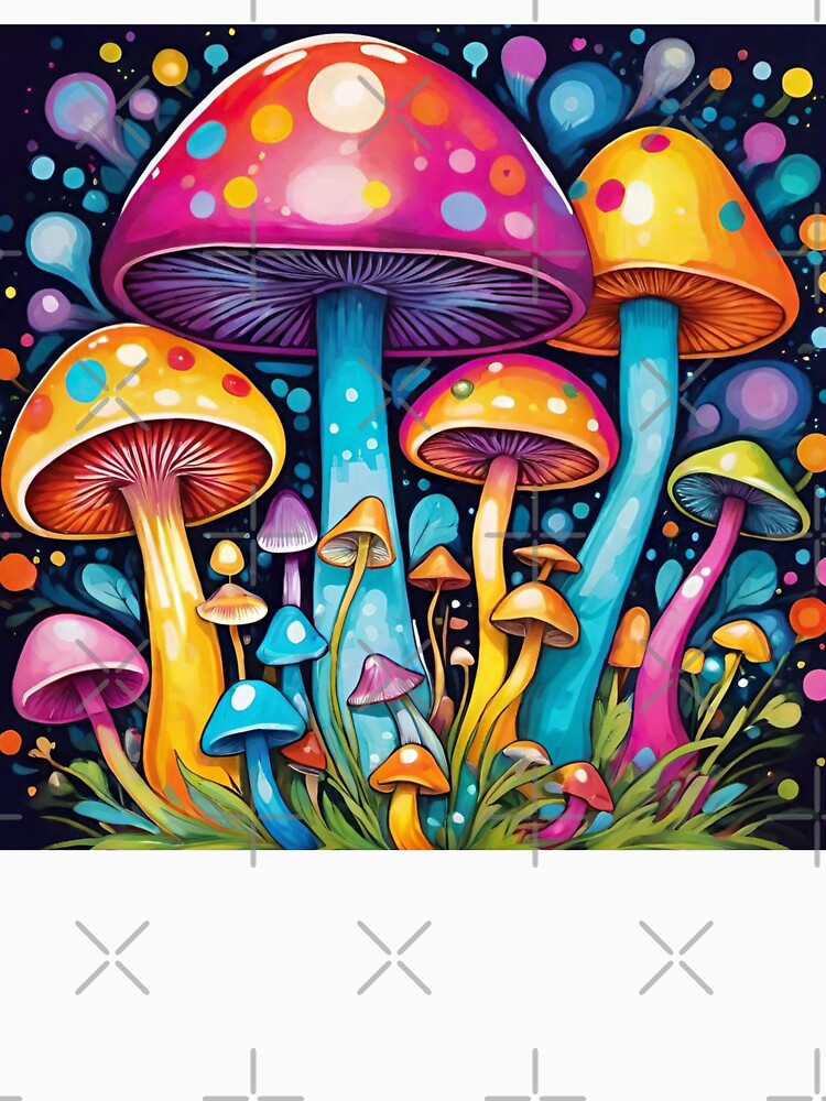Cosmic mushroom garden by JLeonardoArt Unisex , , , Long Sleeve Tee