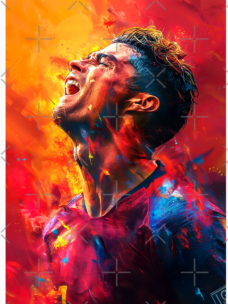 Cristiano Ronaldo Celebration Colorpainting by Tokyo Retro Unisex , , , Long Sleeve Tee