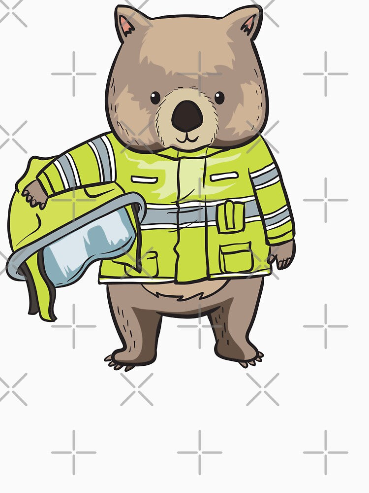 Wombat Wombats Firefighter Australia Hero Gift by LouiseLamoure
