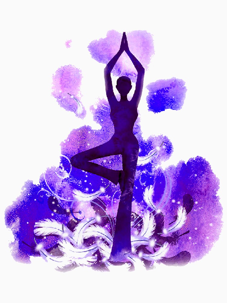 The yoga tree pose in violet color by munaykidisenios