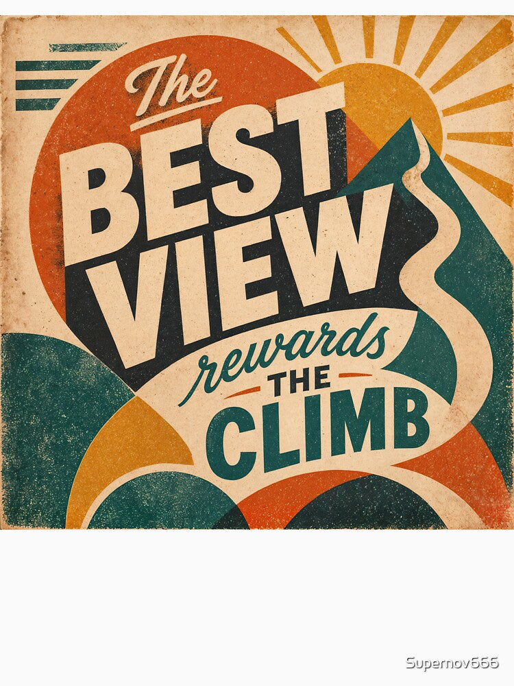 Wall Art - Postcard - The Best View Rewards the Climb by ForeverPrintsOK