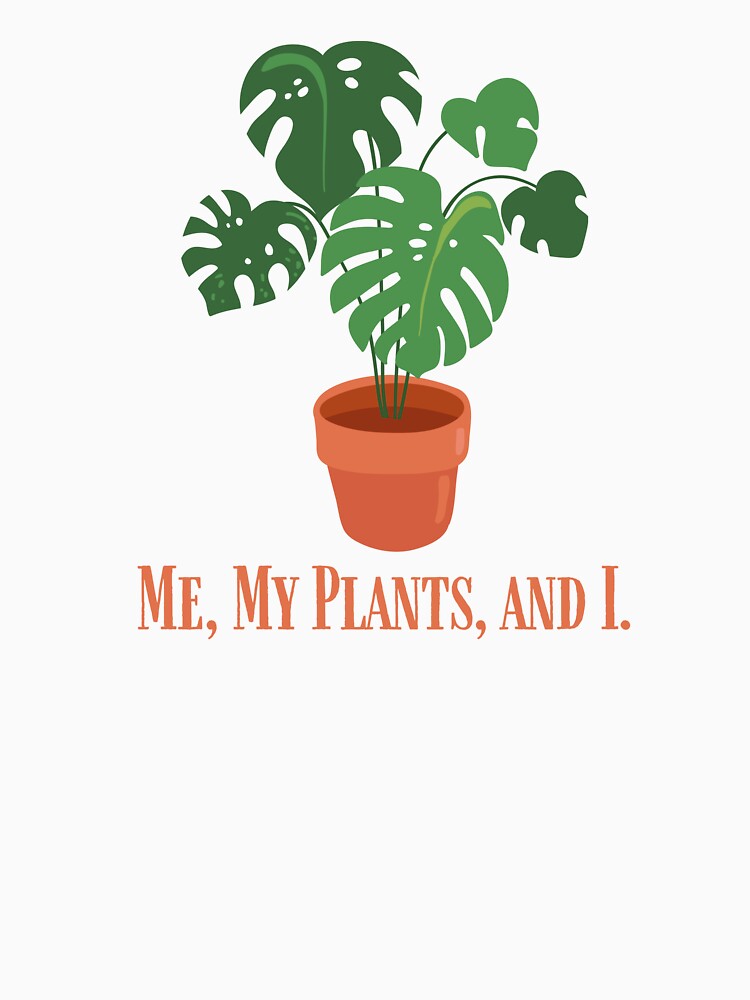 Me My Plants and I | Introvert | Funny Plant | Plant Mom | Orange | Monstera | House Plants | Plants | Plant Lady | Plant Lover | Gardener | Gardening | Plant on a Stool by ShoniwDesigns