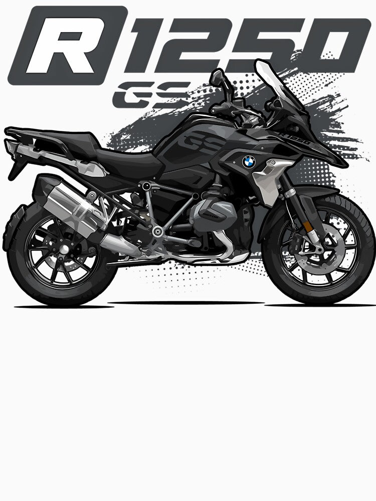Modern Black Adventure Touring Motorcycle Vector by Catify Meoowz