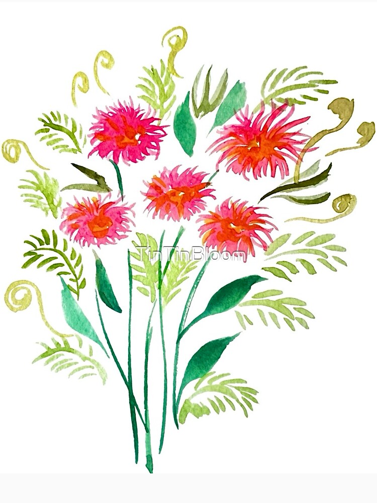 Wildflowers Watercolor Pattern by TinTinBloom
