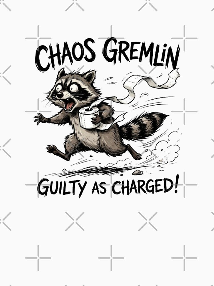 Chaotic Raccoon Toilet Paper Heist | Funny Meme T-Shirt Illustration by DmaarGroup