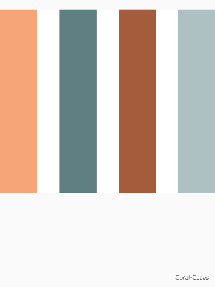 Retro Stripes: Desert Orange, Greeny Blue, Maroon, BlueGrey by Coral-Cases