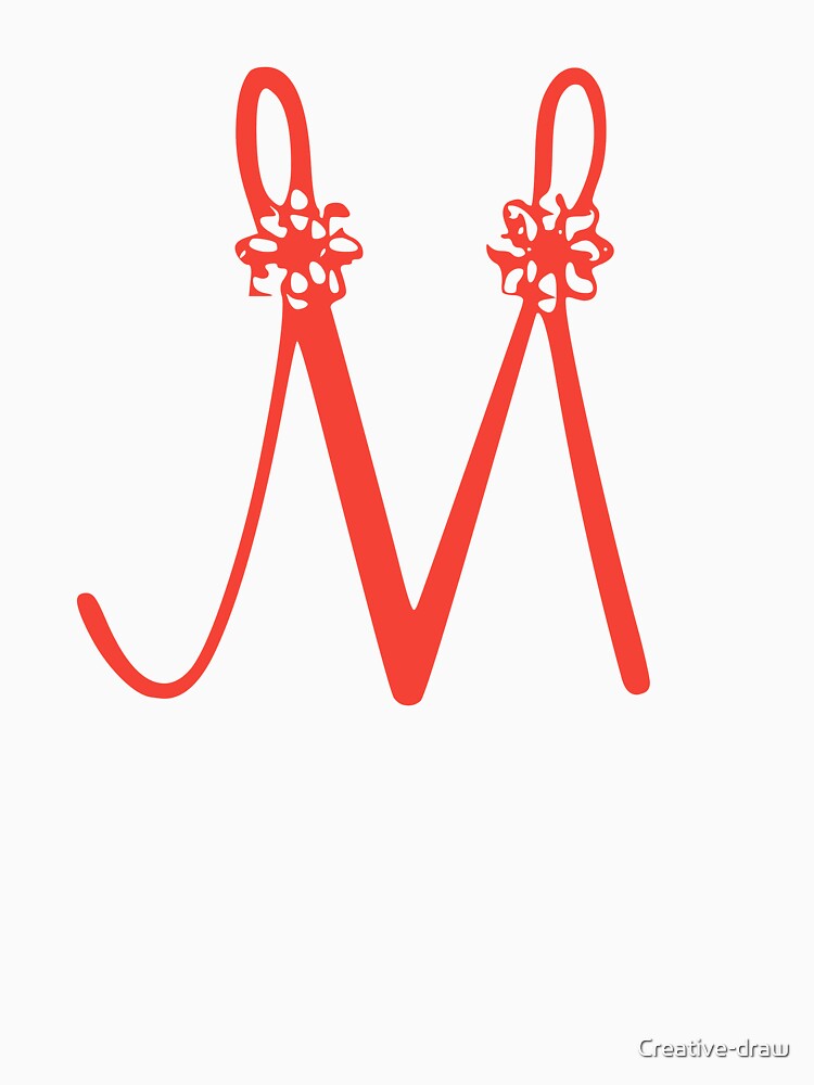 Floral Initial monogram M by Creative-draw