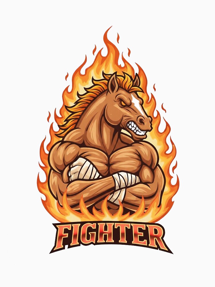 Fiery Horse Fighter Mascot Gaming Design by Omar-2D