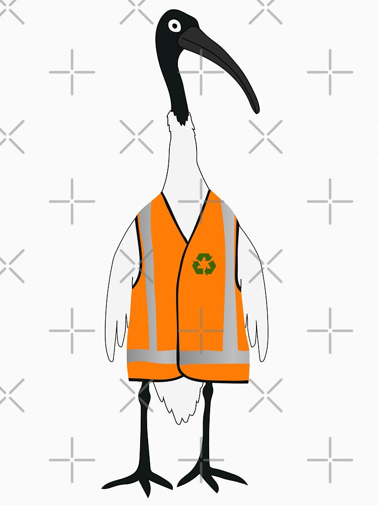 Bin Chicken Rubbish Collector on Black by Digitaldingo