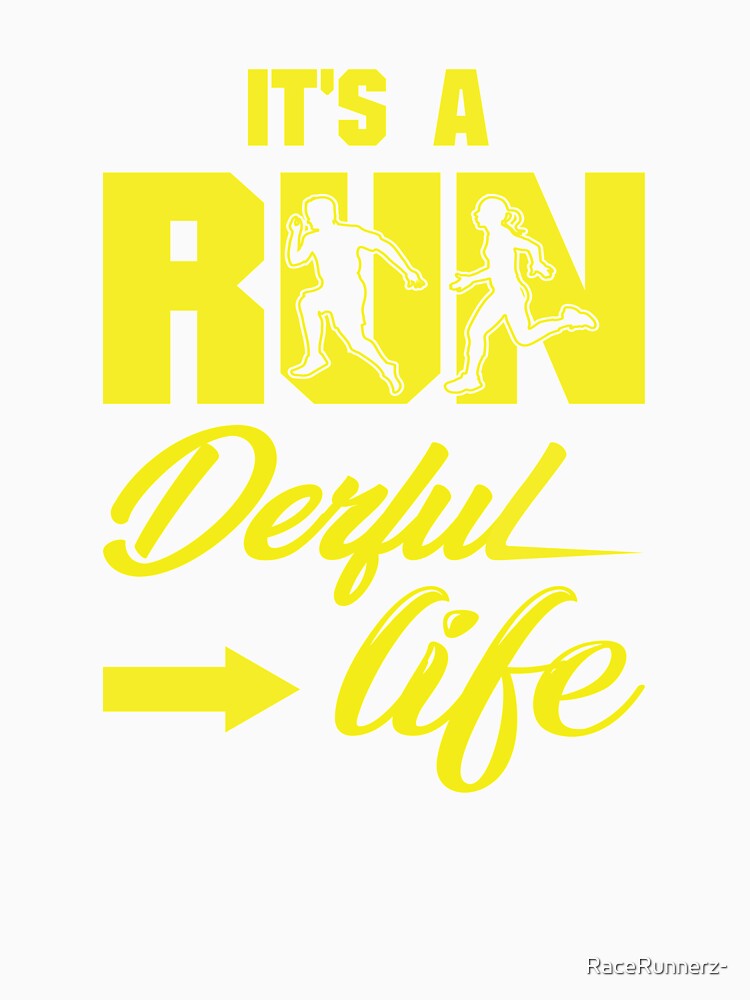 It's A Run Derful Life - Running Quotes -  Yellow, Black, White - Marathoner Gift, Runner's Gift, Running Gift by RaceRunnerz-