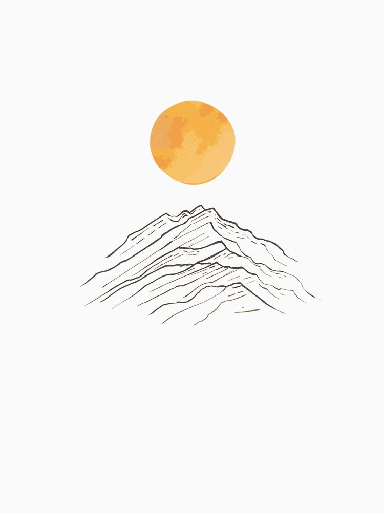 Aesthetic Mountain Peak and Full Moon by Vallentinez