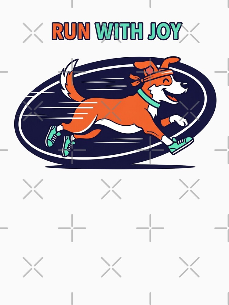 Run With Joy Cartoon Dog Running Graphic | Happy Runner Pet Owner Gift by Design_Your_Day