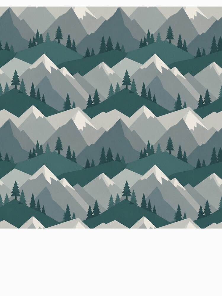 Geometric Mountain Forest Pattern by Owcomm
