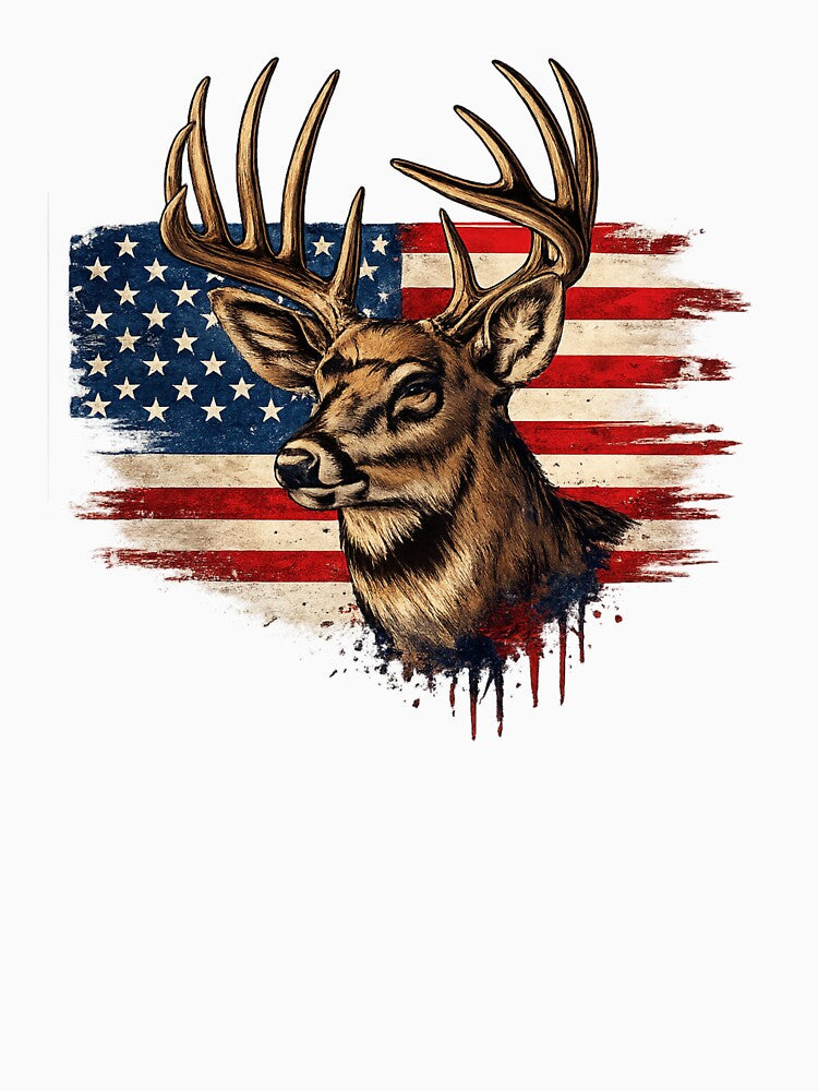 American Flag Deer Patriotic by RawEdgeStudios