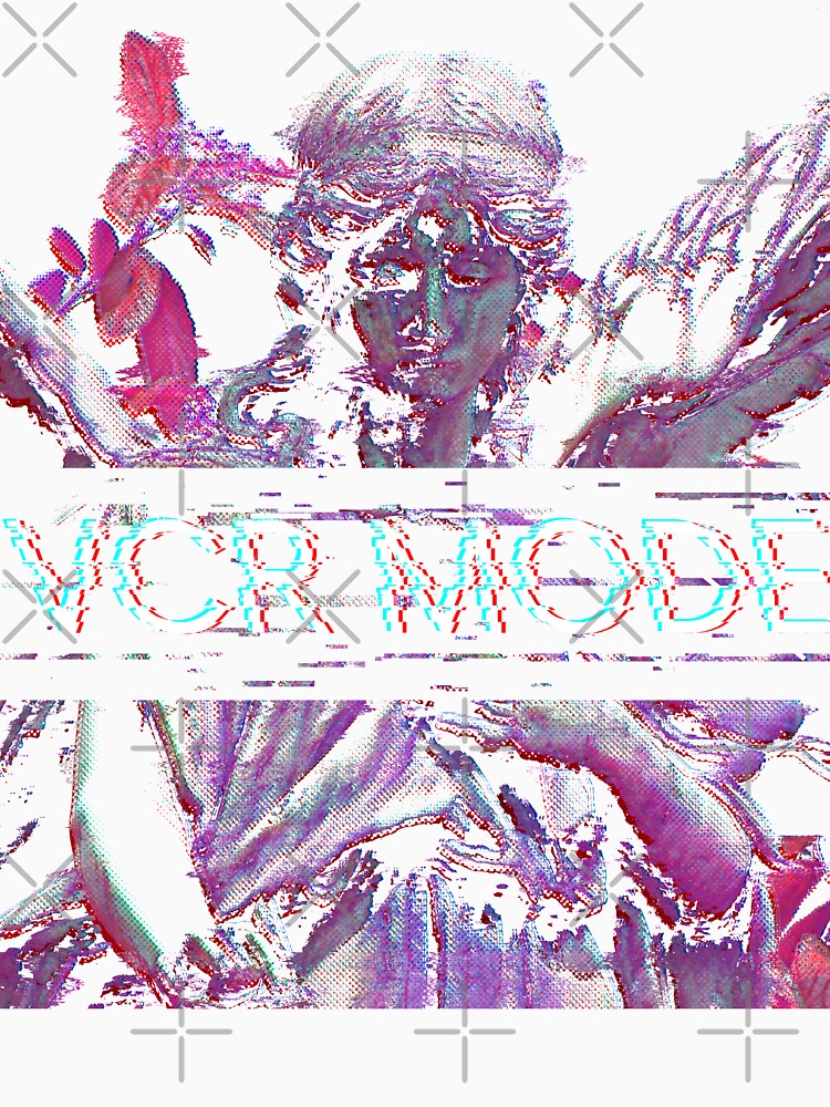 Vaporwave Synthwave Angel Vcr-Mode Glitch print by D-C-Designs