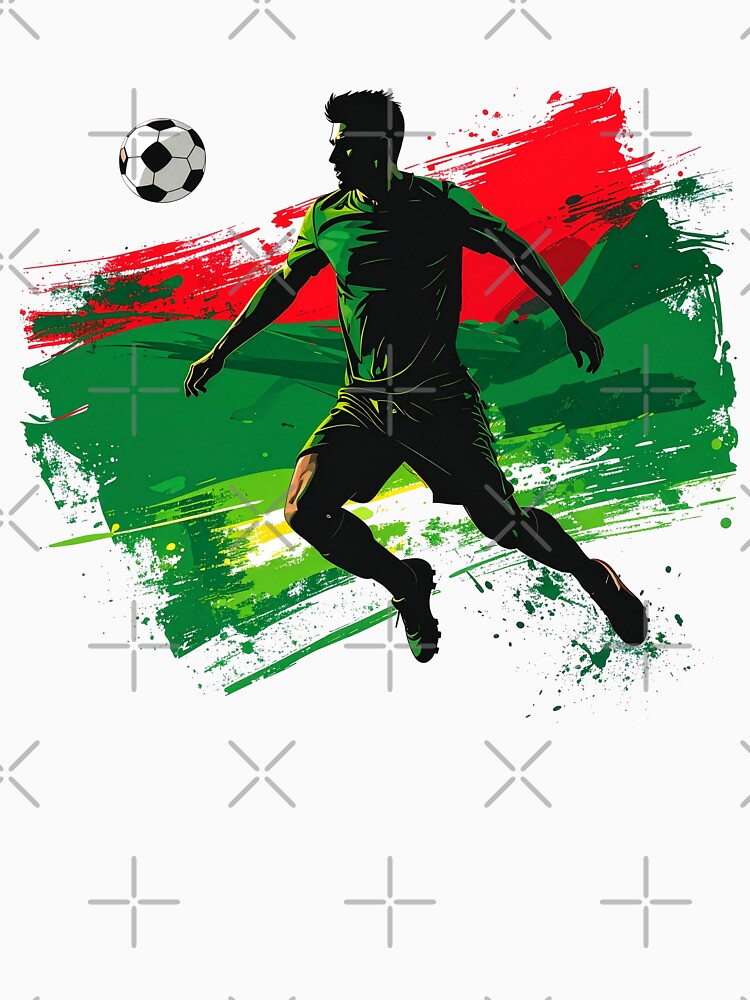 Portugal Soccer Player Art — Portuguese Football Flag Action Fan Print by icemanphotos Unisex , , , Long Sleeve Tee