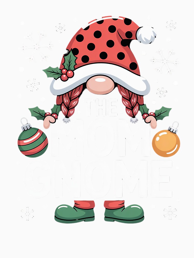 Mom Gnome Buffalo Plaid Matching Family Christmas by MinaReinger