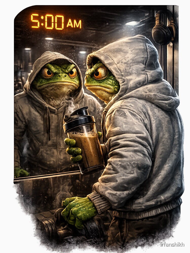 5AM Gym Frog Hoodie Funny Fitness Workout Humor Art Gift by irfanshikh