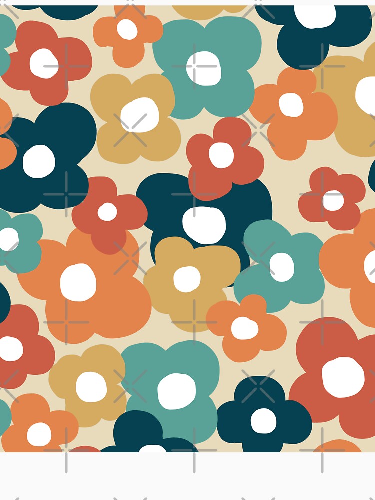 70s Vintage Retro Flower Power in Autumnal Colors by Deutschic