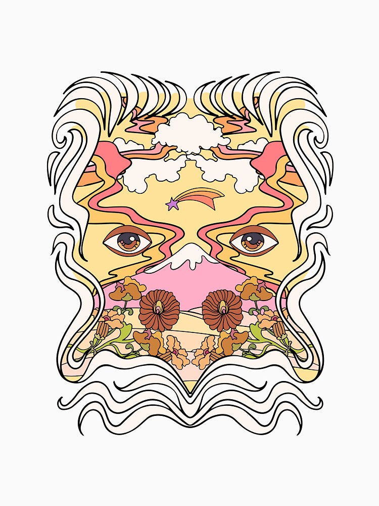 Psychedelic abstract face hippie style by NKTN