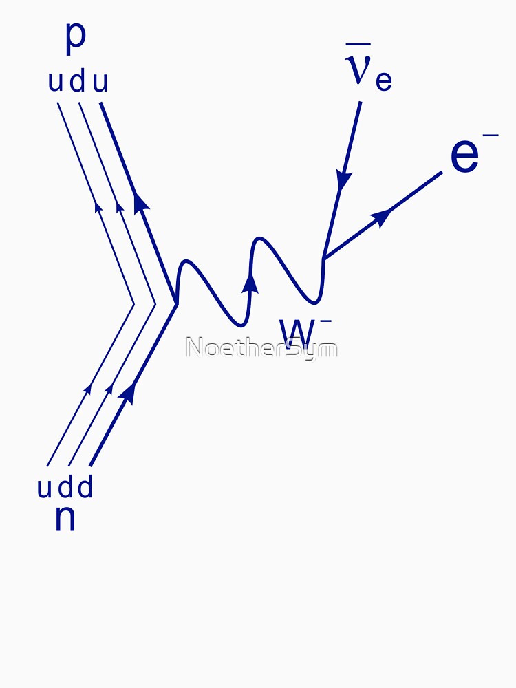 Feynman diagram, proton neutron scattering beta decay by NoetherSym