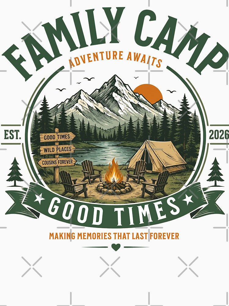 Family Camp Good Times Adventure Design by TeeVerse27