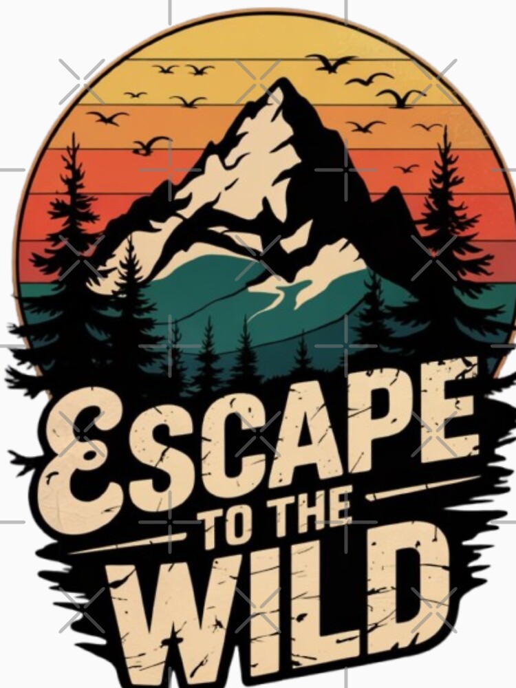 Escape to the Wild Retro Mountain  Art by CrystalCove11