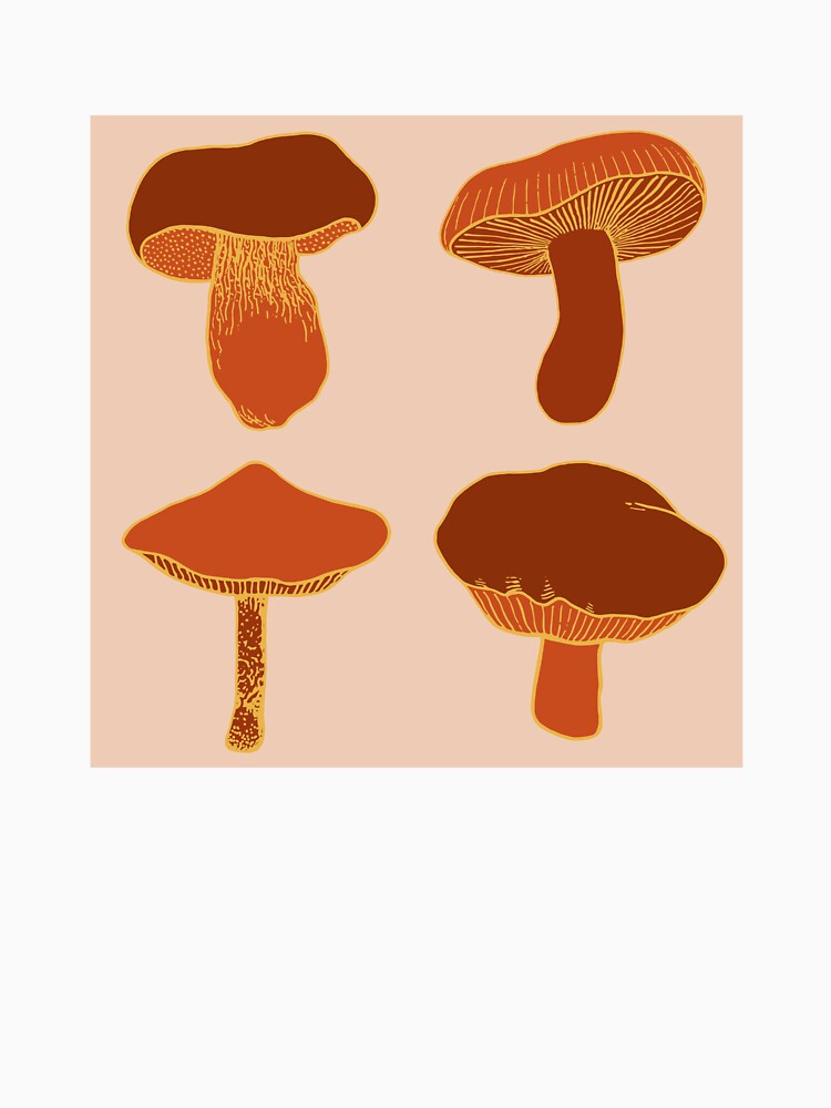 Warm toned mushroom design by hanameda