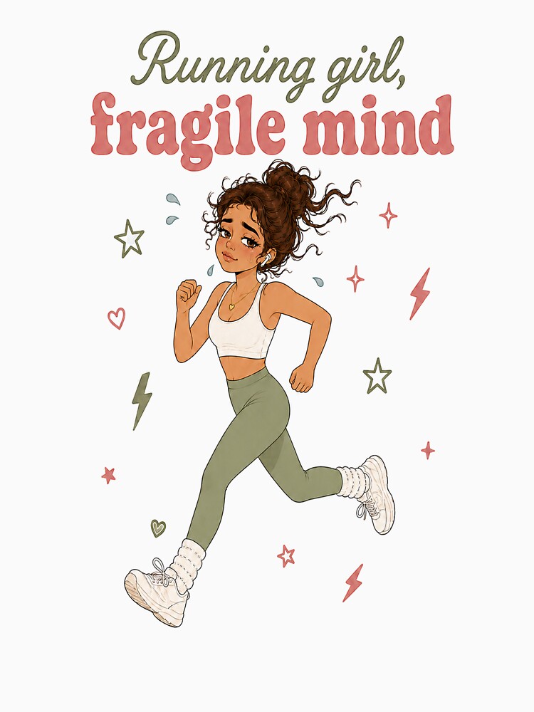 Running Girl Fragile Mind Aesthetic Runner Gift by SnortStudio
