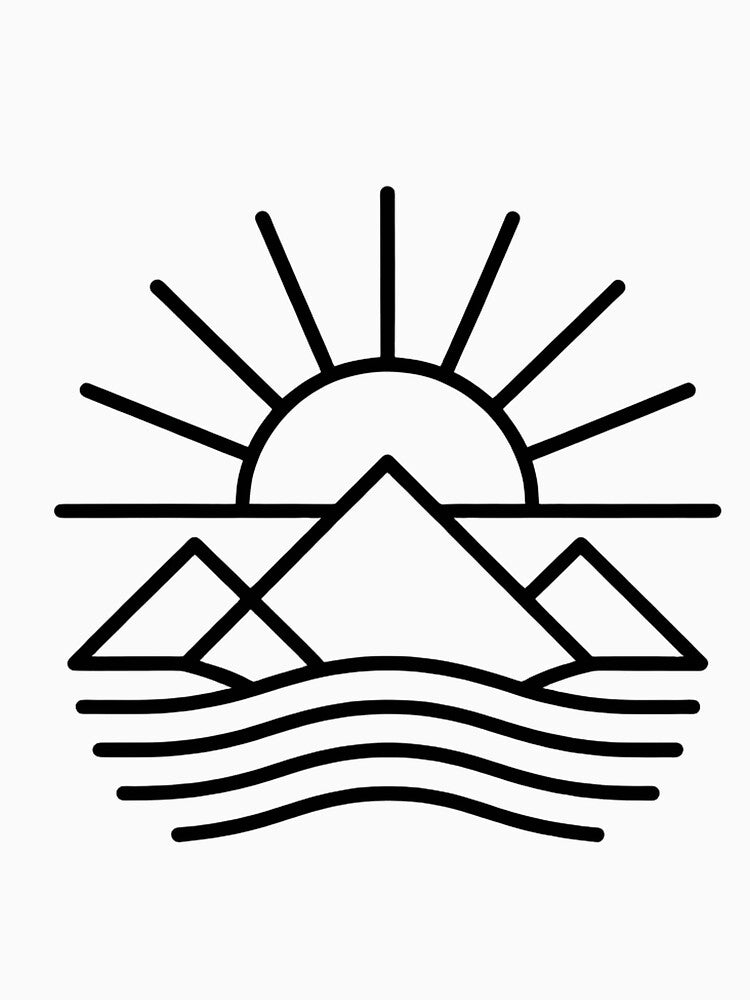 Minimalist Sunrise Over Mountains by NiftyWrx