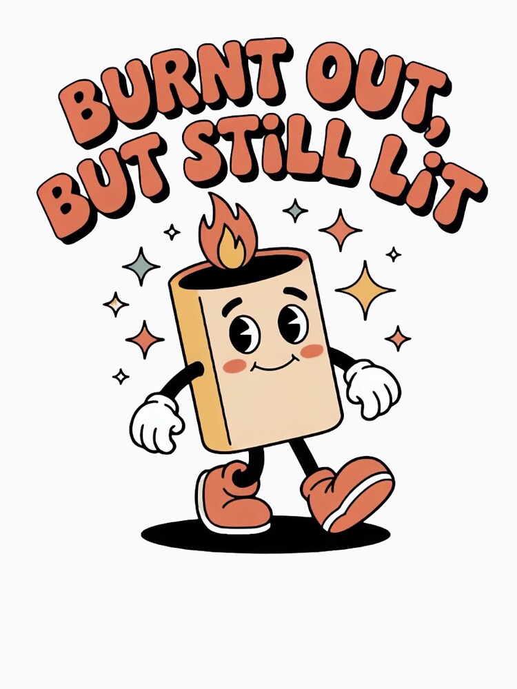 Retro “Burnt Out But Still Lit” – Cute Matchstick Design in Vintage Colors by ARTReMi