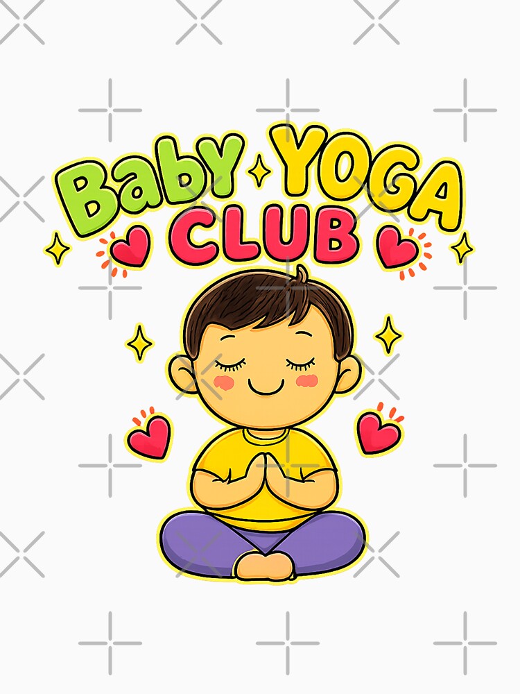 Baby Yoga Club Cute Meditation Cartoon Shirt by FEEL GOOD CLUB DESIGNS