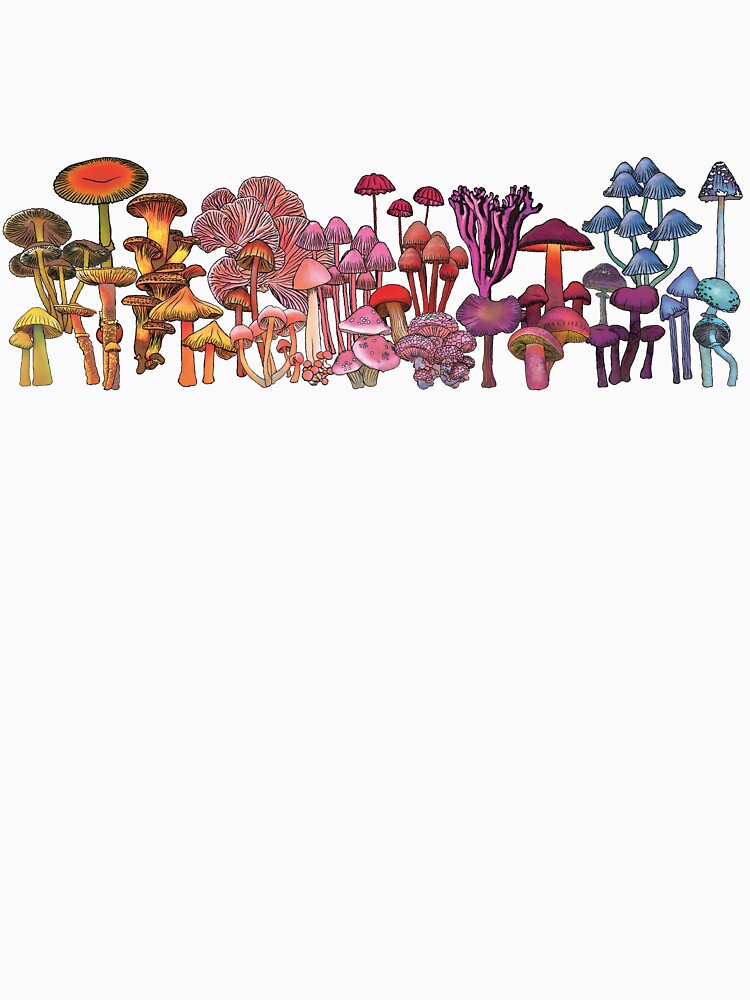 Cottagecore Rainbow Mushrooms by MeMaKiDesign