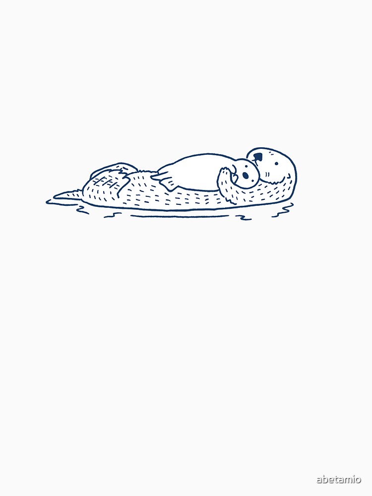 Sea otter parent and child sideways by abetamio