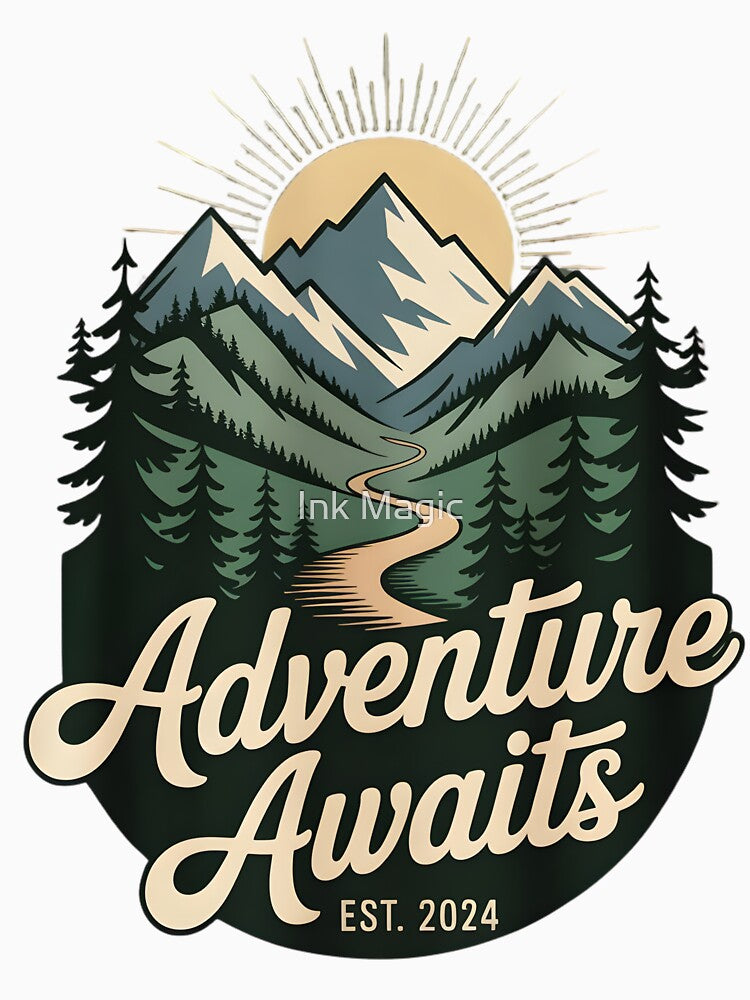 Adventure Awaits Hiking by Ink Magic