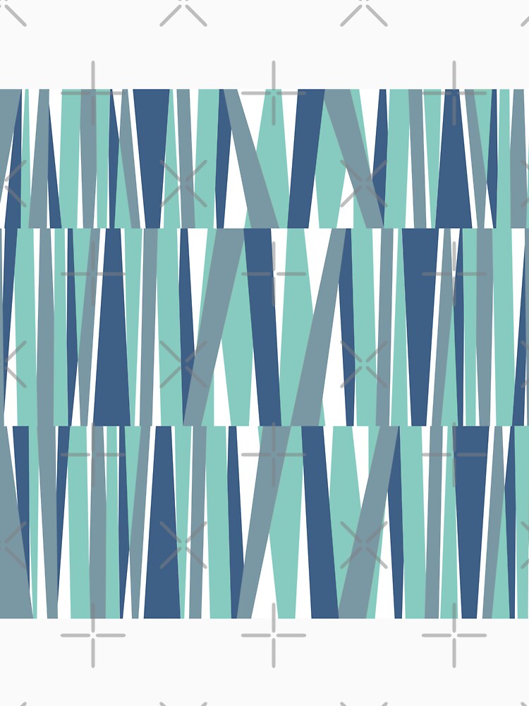 Retro Angular Stripes Blue and white by QuestingPixel