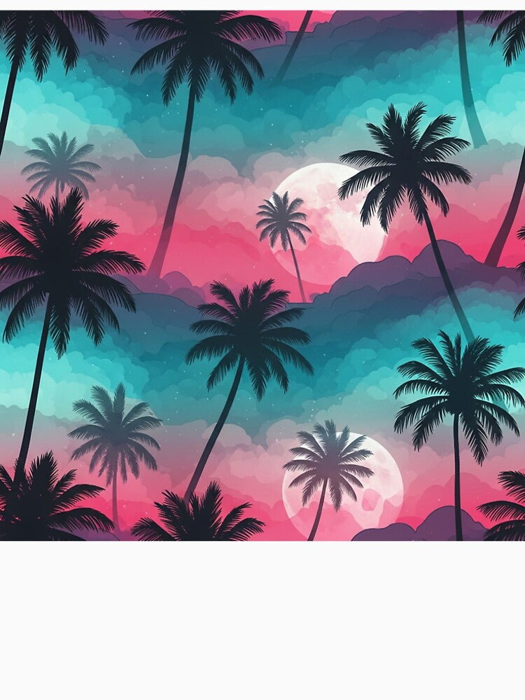 Cotton Candy Sky Palm Silhouette by Bettygooutside
