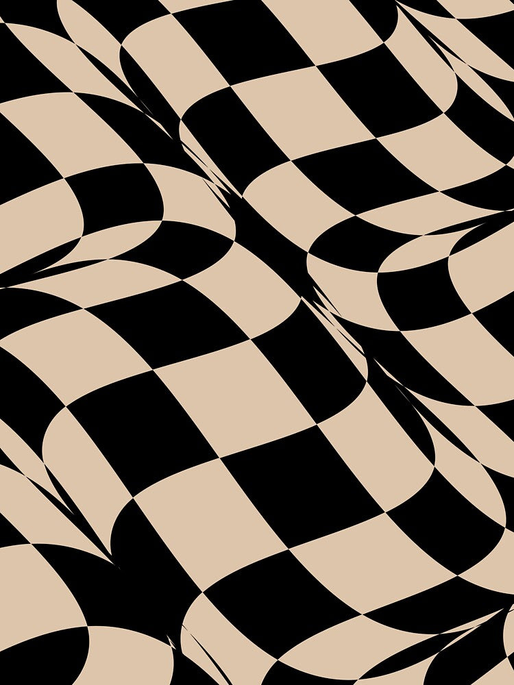 Black and Brown Distorted Checkerboard Pattern Pairs DE 2022 Trending Color Cliff's View DEC720 by ColorOfTheYears