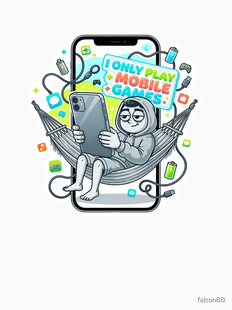 I Only Play Mobile Games Funny Sticker by Imaginarium of Chaos falcon88