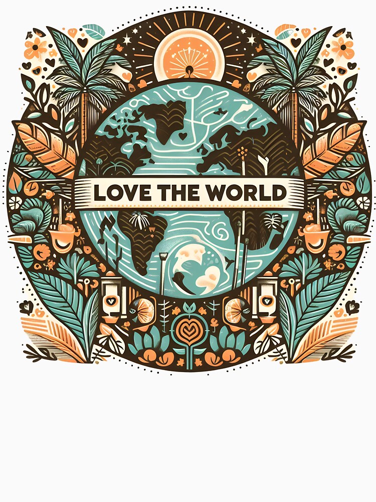 Love the World Earth Day Nature Illustration. by The-T-In-Retro