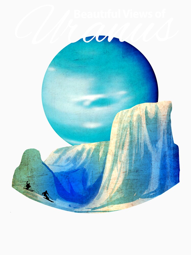 Retro Futuristic Space Travel Series,Beautiful Views of Uranus by lynxcollection