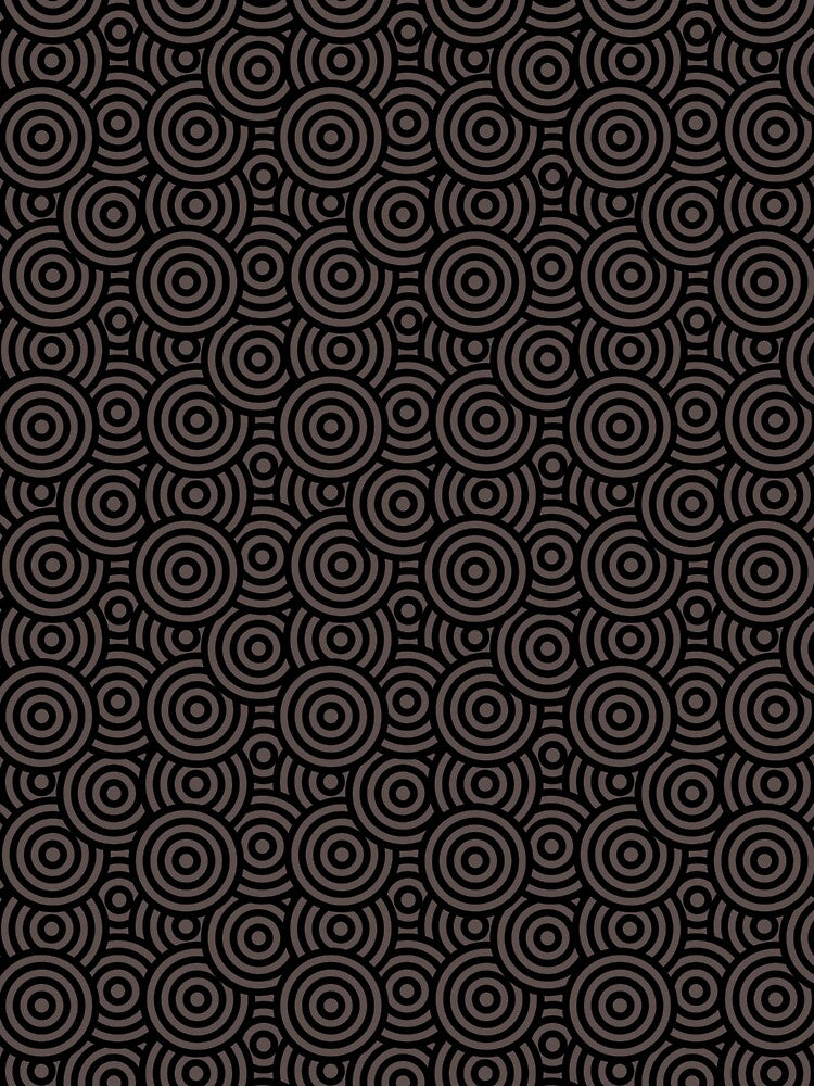 Black and Dark Brown Funky Retro Rings Pattern 3 Pairs DE 2022 Popular Color Nomad DET697 by ColorOfTheYears