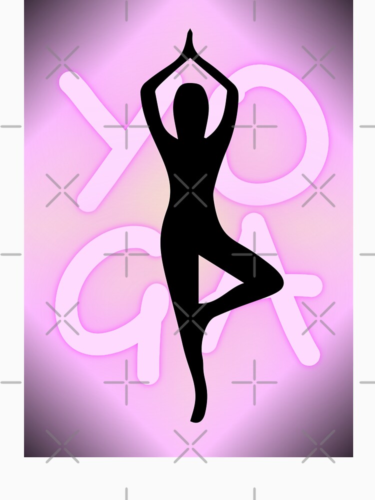 Yoga Pose Neon Pink Yoga Lettering by SoccaTamam