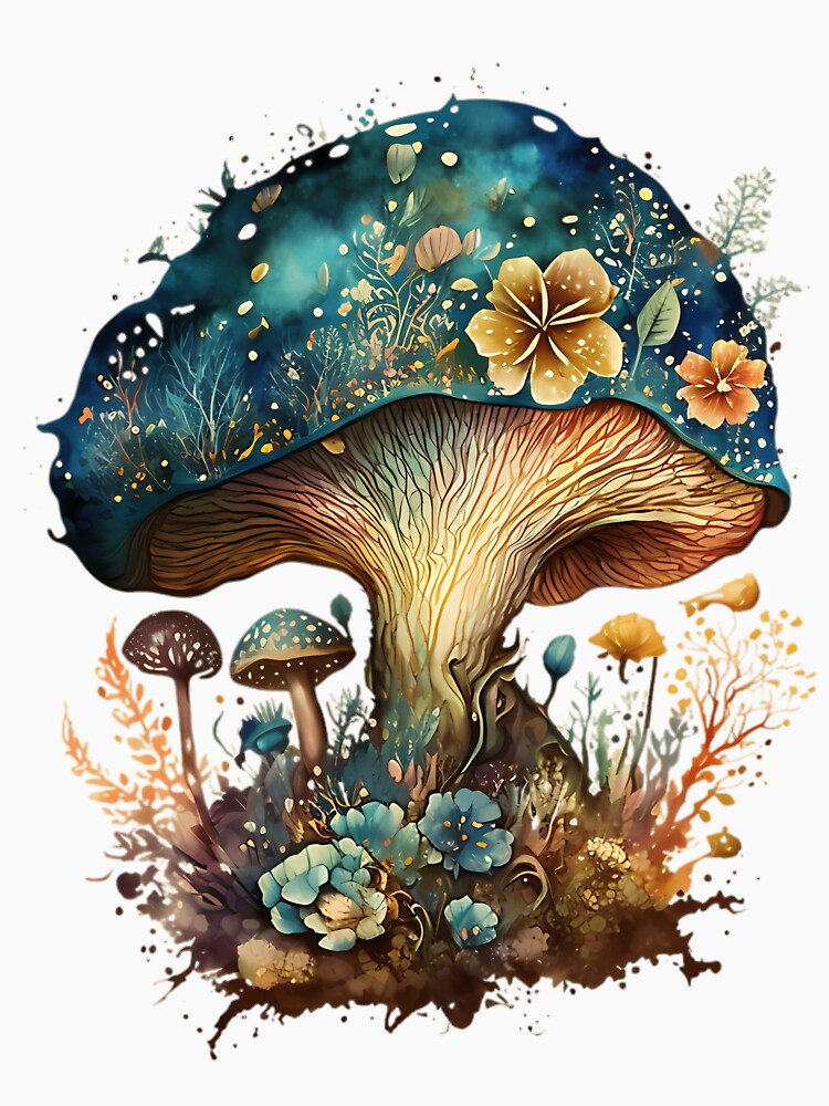 Floral Mushroom Botanical Art by sielmadahurud