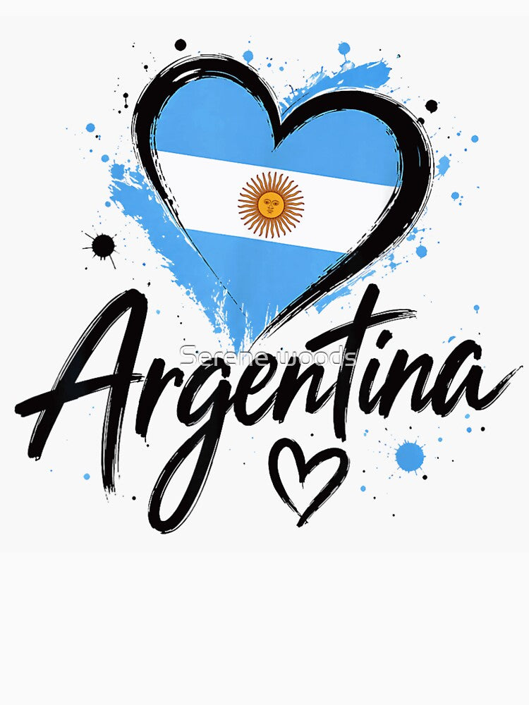 Argentina Heart Flag Patriotic Love Country Pride National Spirit by Serene woods