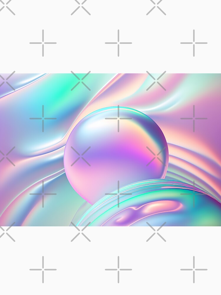 Holographic wallpaper background with floating bubbles in the liquid. Hologram texture by anytka