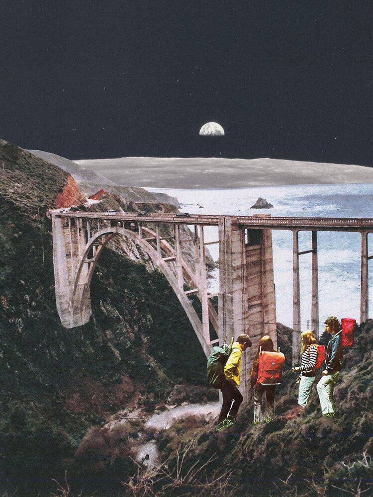 Kids at the Bridge Collage Art by PossessedStudio
